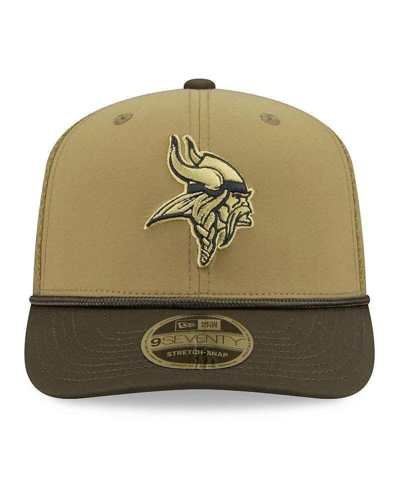 New Era Men's Green/Dark Green Minnesota Vikings 2025 Salute to Service 9SEVENTY Adjustable Hat