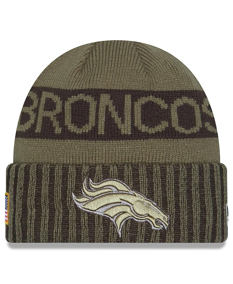 New Era Men's Dark Green Denver Broncos 2025 Salute to Service Cuffed Knit Hat