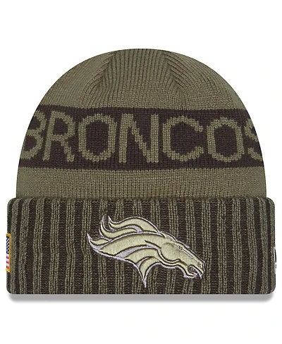 New Era Men's Dark Green Denver Broncos 2025 Salute to Service Cuffed Knit Hat