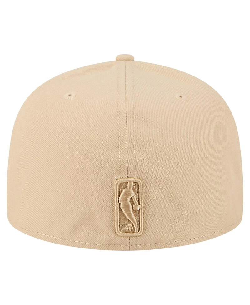 New Era Men's Khaki York Knicks Color Pack A-Frame 59FIFTY Fitted Hat