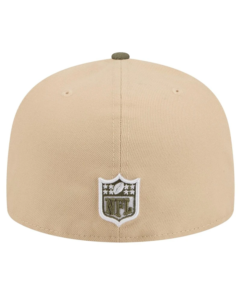 New Era Men's Beige/Olive Miami Dolphins Color Pack A-Frame 59FIFTY Fitted Hat
