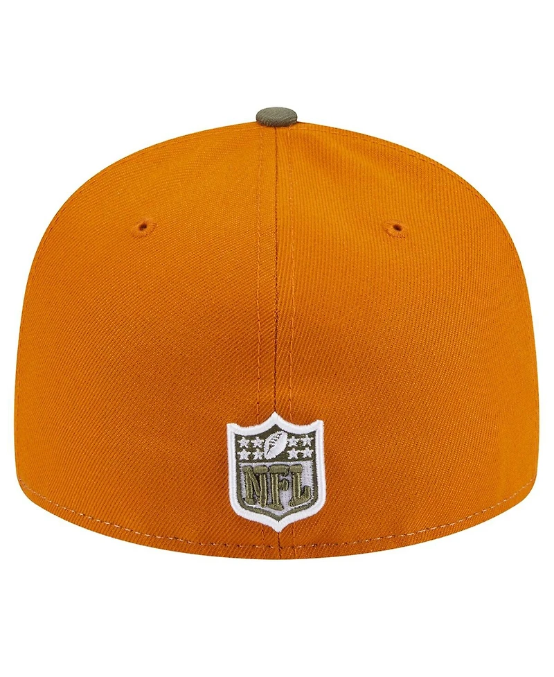 New Era Men's Olive/Brown Las Vegas Raiders Two-Tone Color Pack Split Panel 59FIFTY Fitted Hat