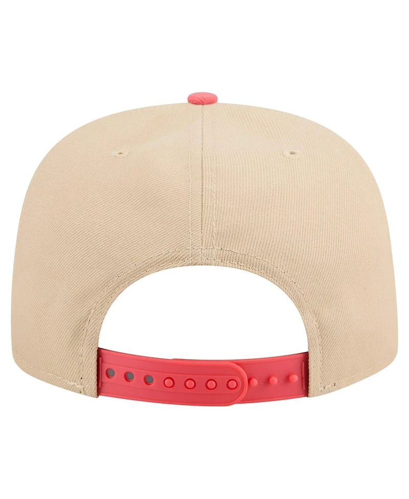New Era Men's Light Beige/Coral Houston Astros Color Pack A-Frame 9FIFTY Snapback Hat