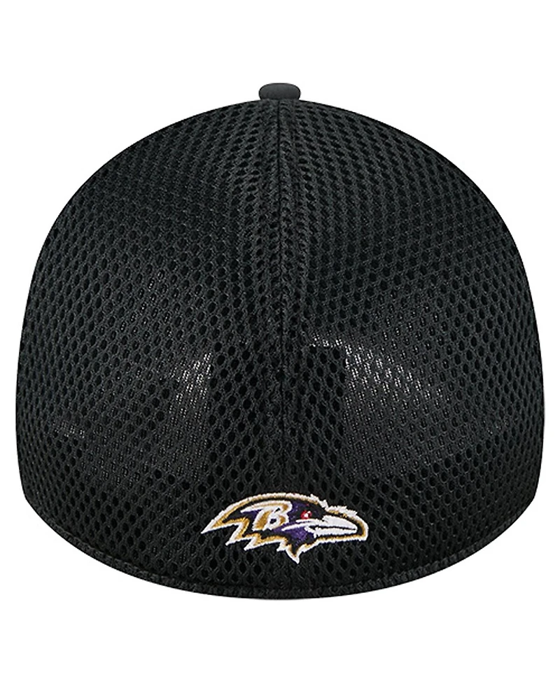 New Era Men's Black Baltimore Ravens Outline 39THIRTY Flex Hat