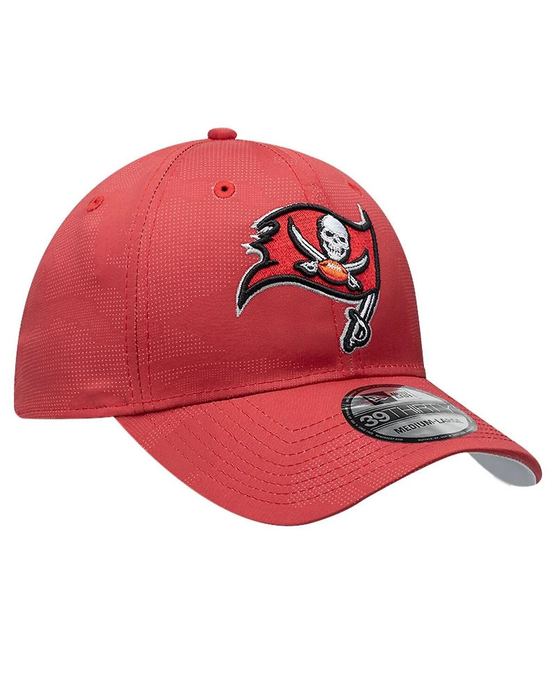 New Era Men's Red Tampa Bay Buccaneers Tonal Camo 39THIRTY Stretch Fit Hat