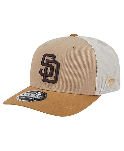 New Era Men's Stone/White San Diego Padres 9SEVENTY Trucker Adjustable Hat