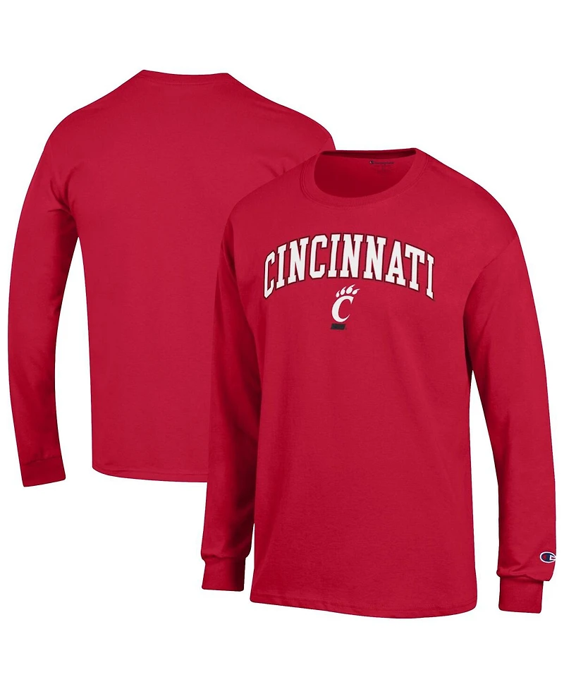 Champion Men's Red Cincinnati Bearcats Arch Over Logo Long Sleeve T-Shirt