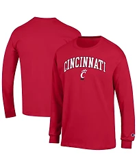 Champion Men's Red Cincinnati Bearcats Arch Over Logo Long Sleeve T-Shirt