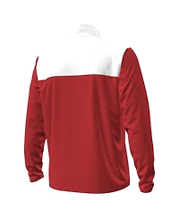 Under Armour Men's Red/White Wisconsin Badgers Green Blocked Quarter-Zip Pullover Hoodie