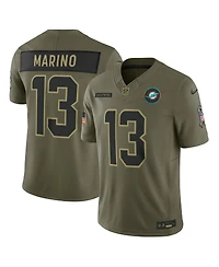 Nike Men's Dan Marino Olive Miami Dolphins 2025 Salute to Service Retired Limited Jersey