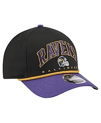 New Era Men's Black Baltimore Ravens Arch 9FORTY A-Frame Adjustable Hat