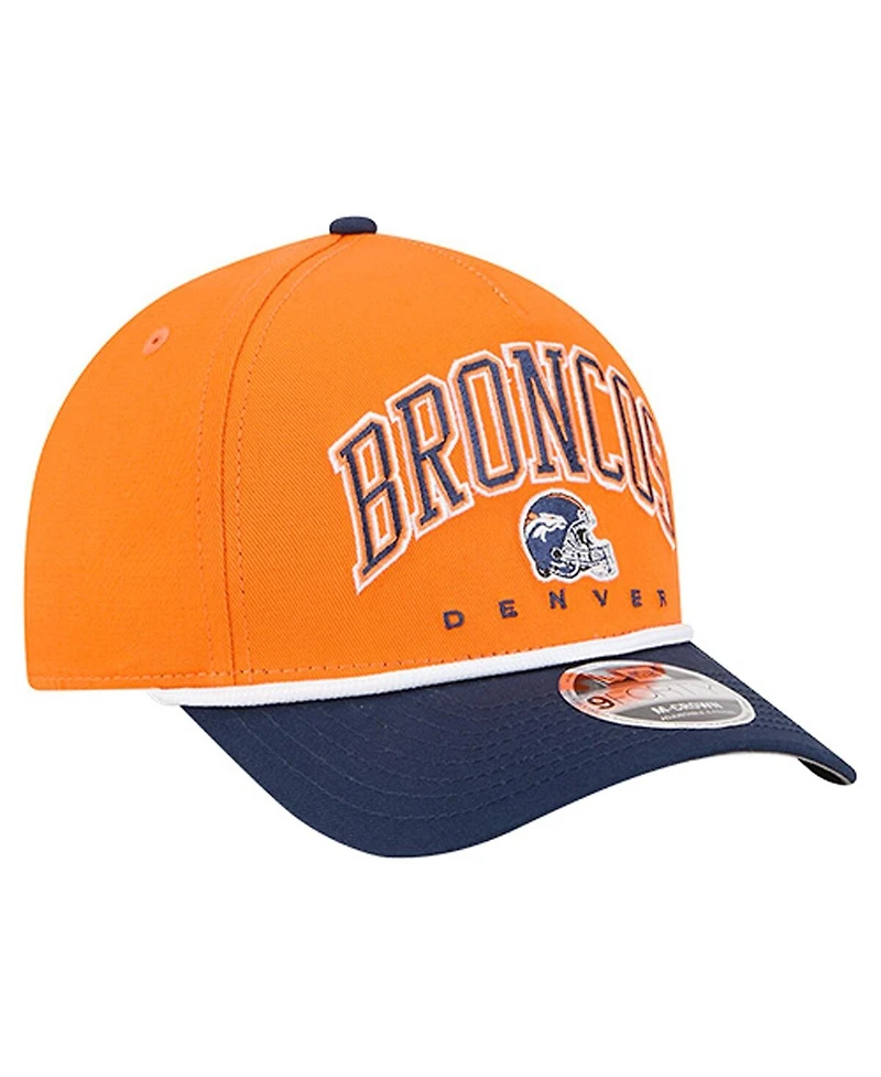 New Era Men's Orange Denver Broncos Arch 9FORTY A-Frame Adjustable Hat