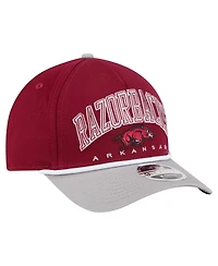 New Era Men's Cardinal/Gray Arkansas Razorbacks Arch Two-Tone Rope 9FORTY A-Frame M-Crown Adjustable Hat