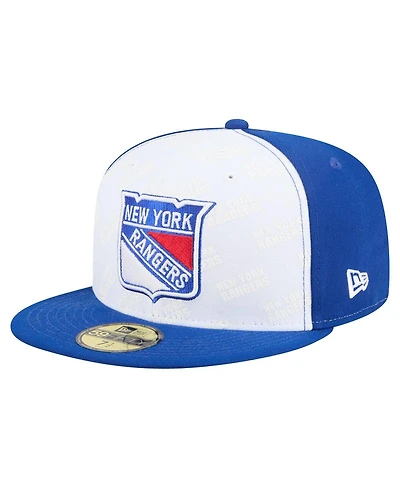 New Era Men's White/Blue York Rangers Repeat Two-Tone 59FIFTY Fitted Hat