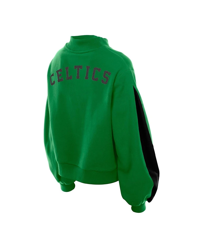New Era Women's Kelly Green Boston Celtics Sport Night Balloon Sleeves Sweatshirt