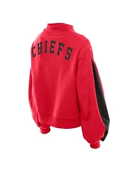 New Era Women's Red Kansas City Chiefs Sport Night Mock Neck Balloon Sleeve Pullover Sweatshirt