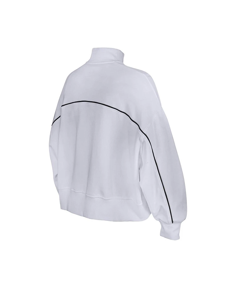 New Era Women's White Pittsburgh Steelers Functional Fandom Quarter-Zip Sweatshirt