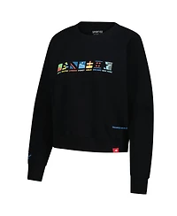 Sportiqe Women's Black Abbott World Marathon Majors Ashlyn French Terry Raglan Crewneck Sweatshirt