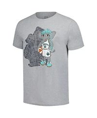 Stadium Essentials Men's and Women's Heather Gray New York Liberty Ellie Mascot Borough T-Shirt