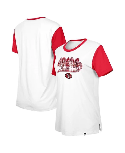 New Era Women's White/Scarlet San Francisco 49ers 3rd Down T-Shirt