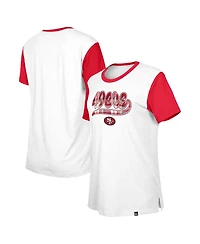 New Era Women's White/Scarlet San Francisco 49ers 3rd Down T-Shirt
