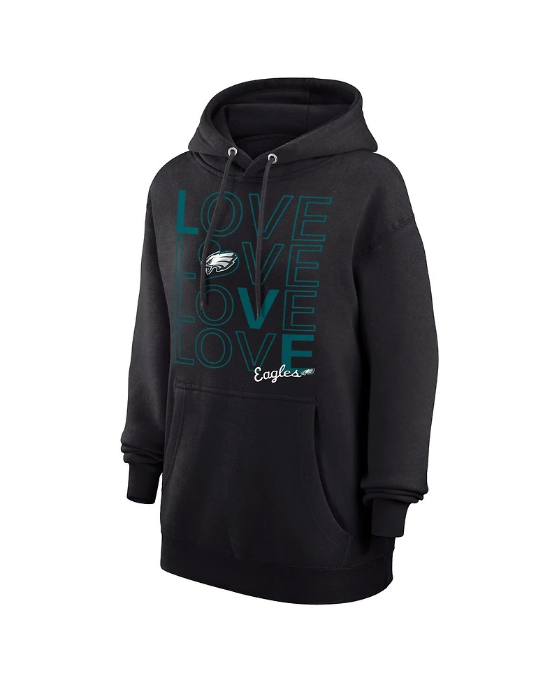 G-iii 4Her by Carl Banks Women's Black Philadelphia Eagles Love Graphic Pullover Hoodie