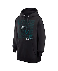 G-iii 4Her by Carl Banks Women's Black Philadelphia Eagles Love Graphic Pullover Hoodie