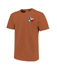 Image One Men's and Women's Burnt Orange Texas Longhorns Hyper Local Bevo State Flag T-Shirt