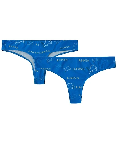 Concepts Sport Women's Blue Detroit Lions Mosaic All Over Print Thong