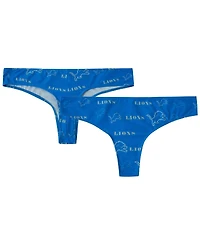 Concepts Sport Women's Blue Detroit Lions Mosaic All Over Print Thong