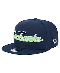 New Era Big Boys and Girls Navy Seattle Seahawks Main Script 9FIFTY Snapback Hat