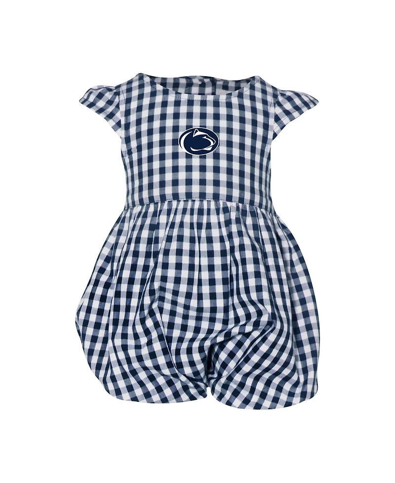 Garb Baby Girls Navy Penn State Nittany Lions Cara Gingham Ruffled Bodysuit