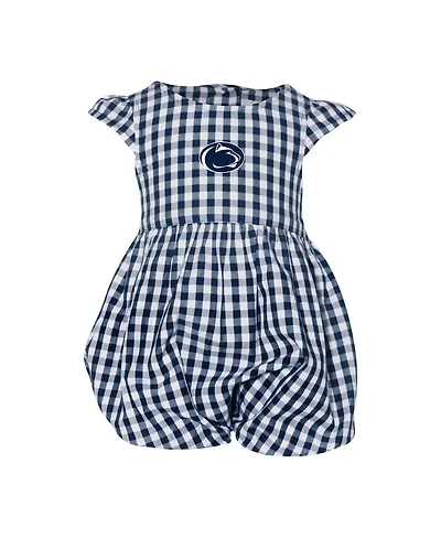 Garb Baby Girls Navy Penn State Nittany Lions Cara Gingham Ruffled Bodysuit
