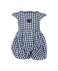 Garb Baby Girls Navy Penn State Nittany Lions Cara Gingham Ruffled Bodysuit