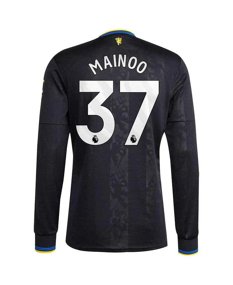 Adidas Men's Kobbie Mainoo Black Manchester United 2025/26 Third Replica Long Sleeve Player Jersey