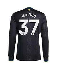 Adidas Men's Kobbie Mainoo Black Manchester United 2025/26 Third Replica Long Sleeve Player Jersey