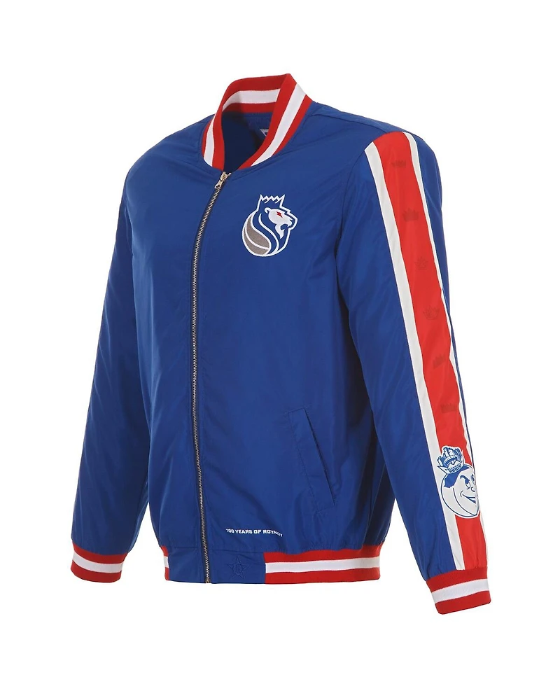 Jh Design Men's Blue Sacramento Kings 2024/25 City Edition Full-Zip Nylon Bomber Jacket