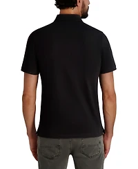 Karl Lagerfeld Paris Men's 3-Button Placket Short Sleeve Polo Shirt
