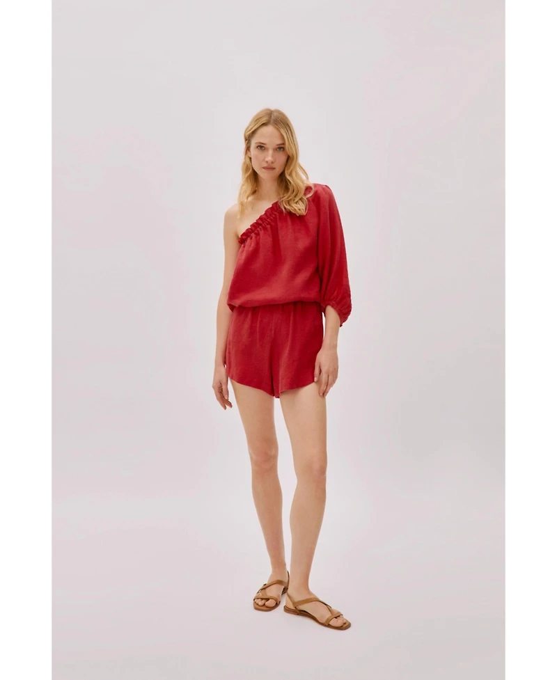 Labeca London Women's Capri Linen Shorts