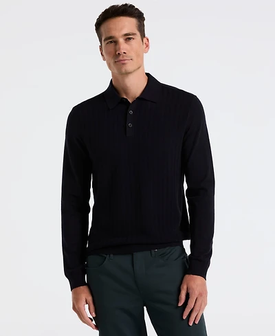 Perry Ellis Men's Long Sleeve Polo Shirt