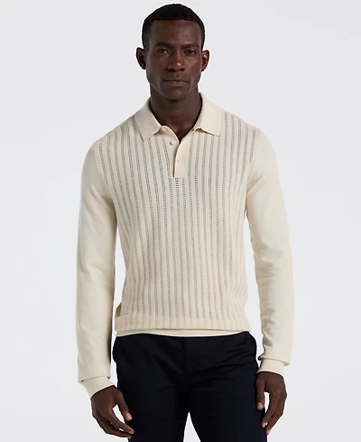 Perry Ellis Men's Long Sleeve Polo Shirt
