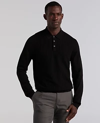 Perry Ellis Men's Long Sleeve Polo Shirt