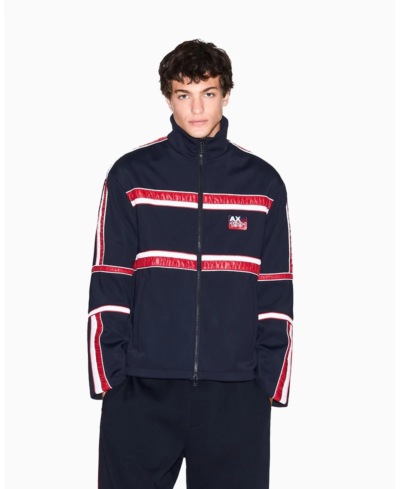A|X Armani Exchange Men's "A X 1991" Logo Arm Tape Hoodie