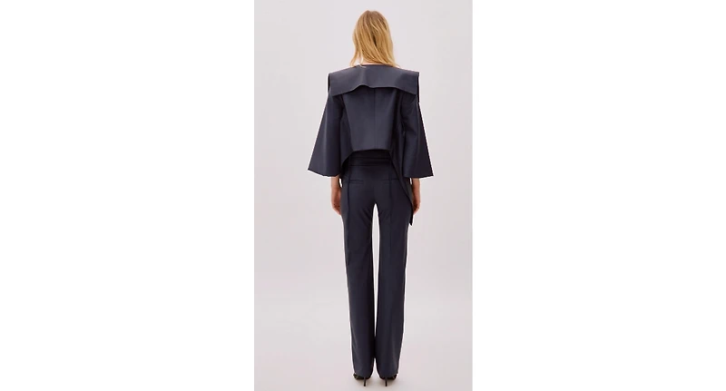 Labeca London Women's Midnight Wool Pinstripe Pants