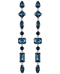 Guess Epoxy Glass Stone Silver and Gold-Tone Drop Earrings