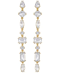 Guess Epoxy Glass Stone Silver and Gold-Tone Drop Earrings