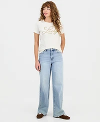 Lucky Brand Women's Beaded Script Classic Crewneck T-Shirt