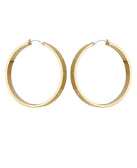 Guess Cubic Zirconia Gold and Silver-Tone Logo Hoop Earrings
