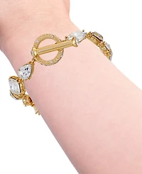 Guess Epoxy Glass Stone Silver and Gold-Tone Toggle Bracelet