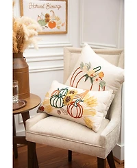 Autumn Botanical Cornucopia Throw Pillow, 12" x 24"